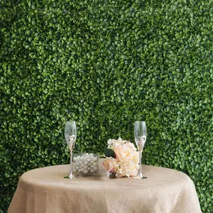Green Boxwood Hedge Garden Wall Backdrop Mat 4 Artificial Panels 11 Sq ft.