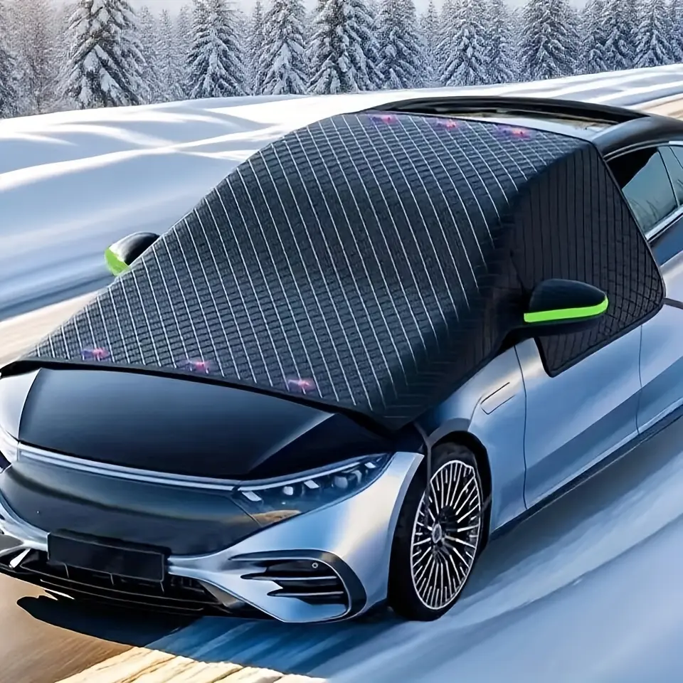 Durable Oxford Windshield Cover for All Vehicles, UV Protection & Snowproof Design, Easy Installation, Ideal for Winter Driving Safety, Windshield Sun Shade, Windscreen Shade Cover, Car Windshield Cover