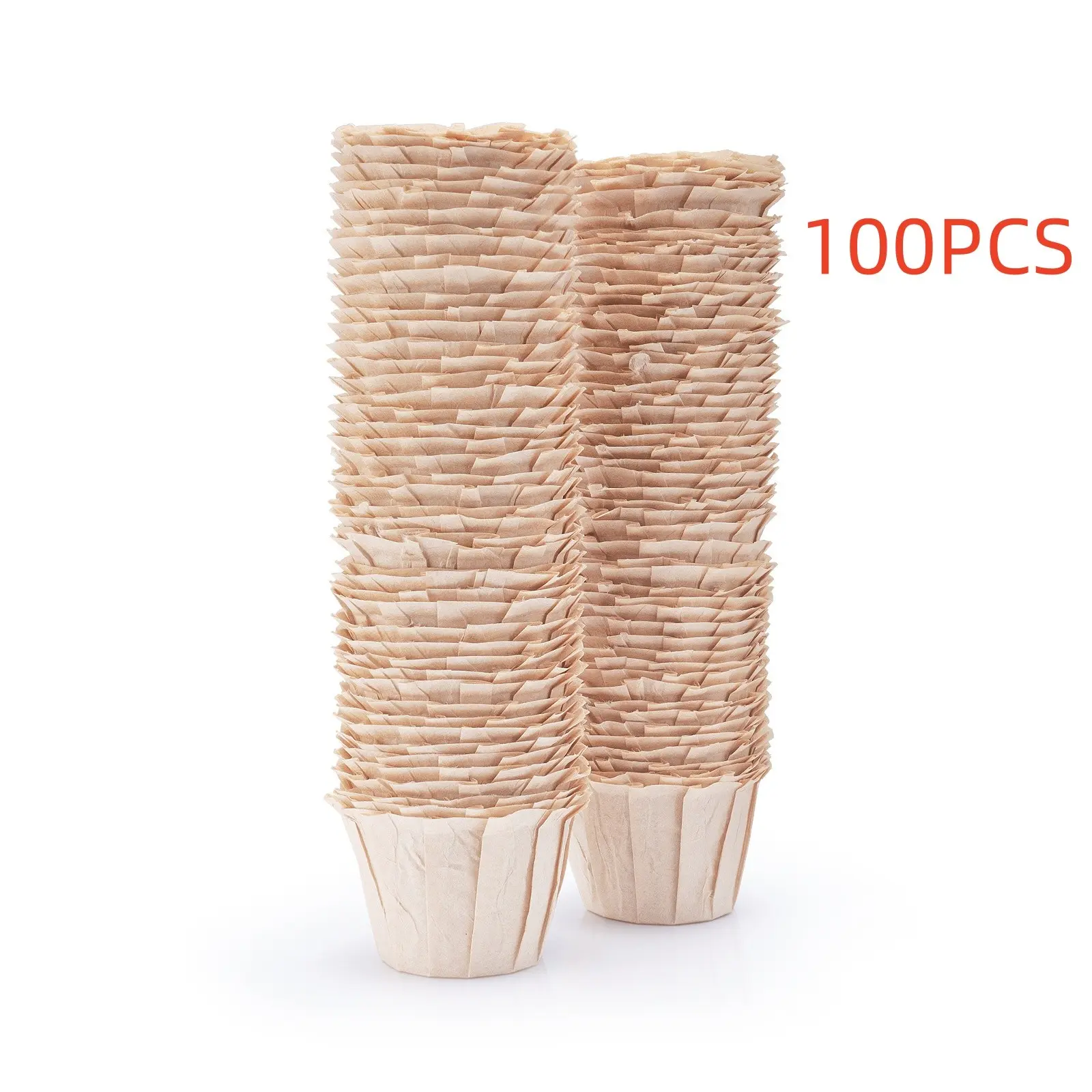 100 Count Disposable K Cup Unbleached Paper Coffee Filters Brewing, Replacement Filter with Lid, Fits All Keurig Single Serve Brands, Home Office Travel Use, Easy Handling, Convenience