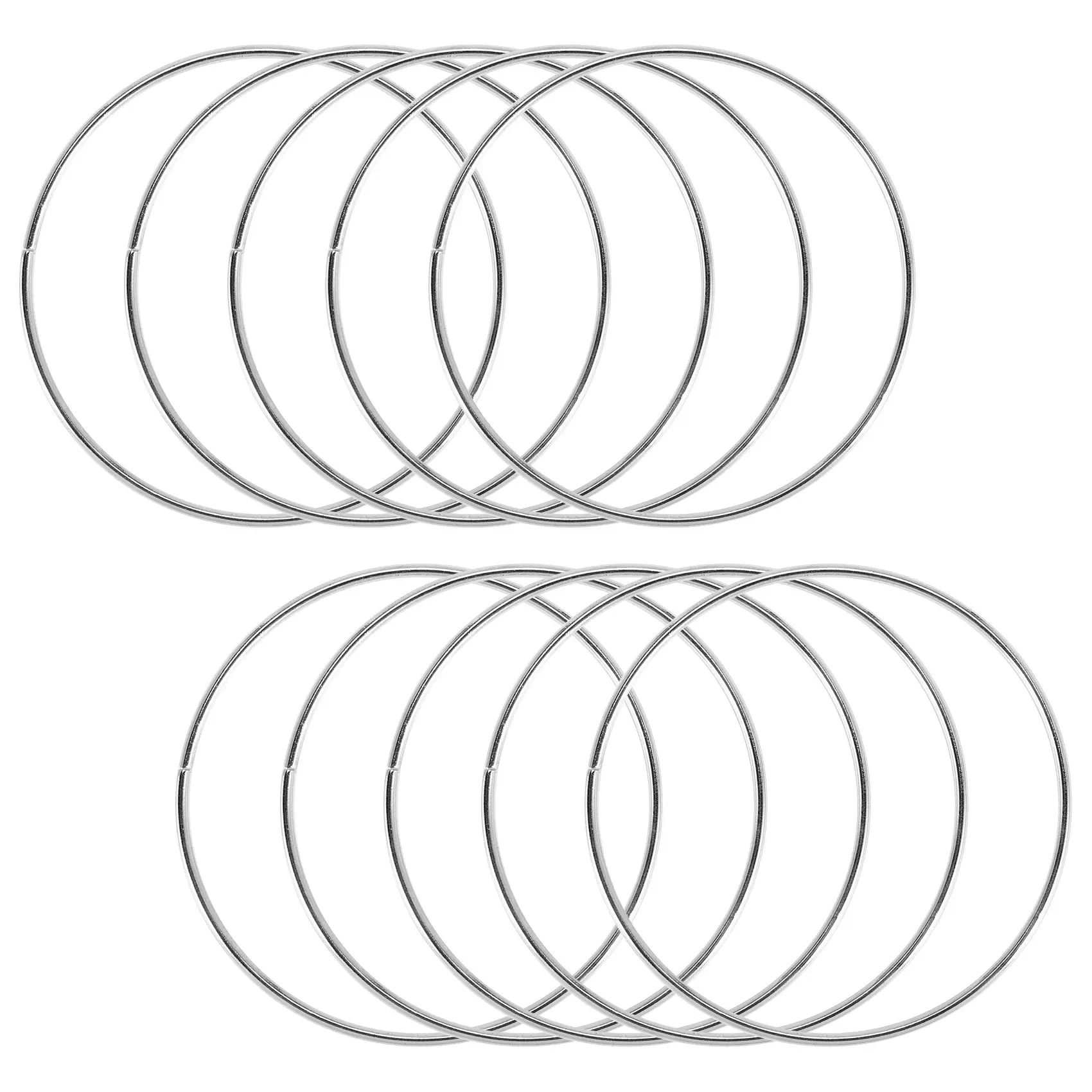 Silver Metal Rings, 10-Pack 4-Inch Craft Hoops for Handmade DIY Projects, Macrame Hanging Decor & Dream Catcher Decoration Supplies, Lace, Cotton, Smooth, Thick, Bulk Pack, 2.8Mm, 10Cm, Diameter: About 10Cm