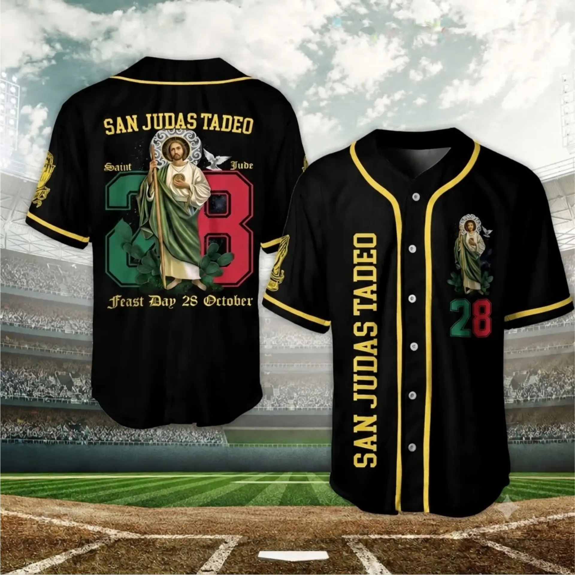 Celebrate St. Jude's Feast Day Oct 28, San Judas Tadeo Baseball Jersey, San Juditas Hope, Sanjuditas Baseball Jersey, Gift Sanjudas Tateo Mexcico Jersey for Men and Women, Mexico Faith Apparel