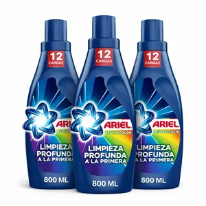 Detergente Líquido Ariel Revitacolor 800ml | Rinde 12 Lavadas (3 pack)
