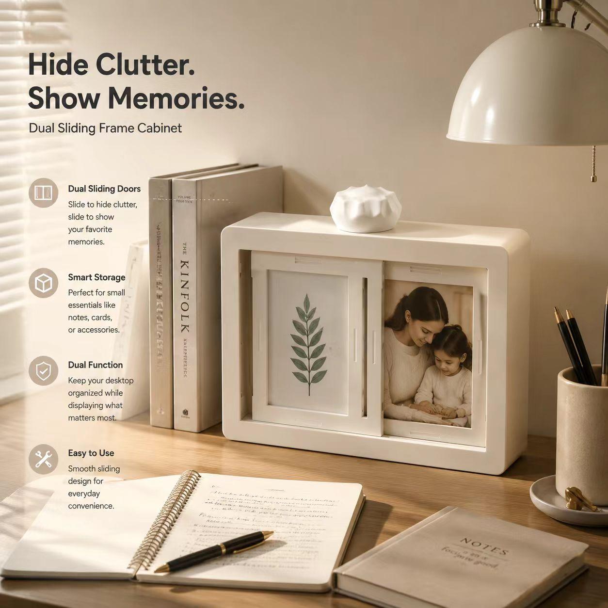Flip Photo Frame for Desk | Mini Polaroid Album That Rotates to Display 12-24 Photos!