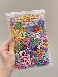 50pcs New Candy Color Star Hair Clips, Sweet Cute Non-Damaging Hair Accessories for Daily Life, Stylish Girls' Hair Decorations