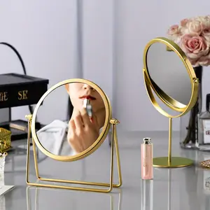 Rotatable Desktop Makeup Mirror - Lightweight, Metal Frame Vanity Mirror for Home & Dorm Use, No Battery Needed, Mirror for Desk, Female Student, Simple And Portable