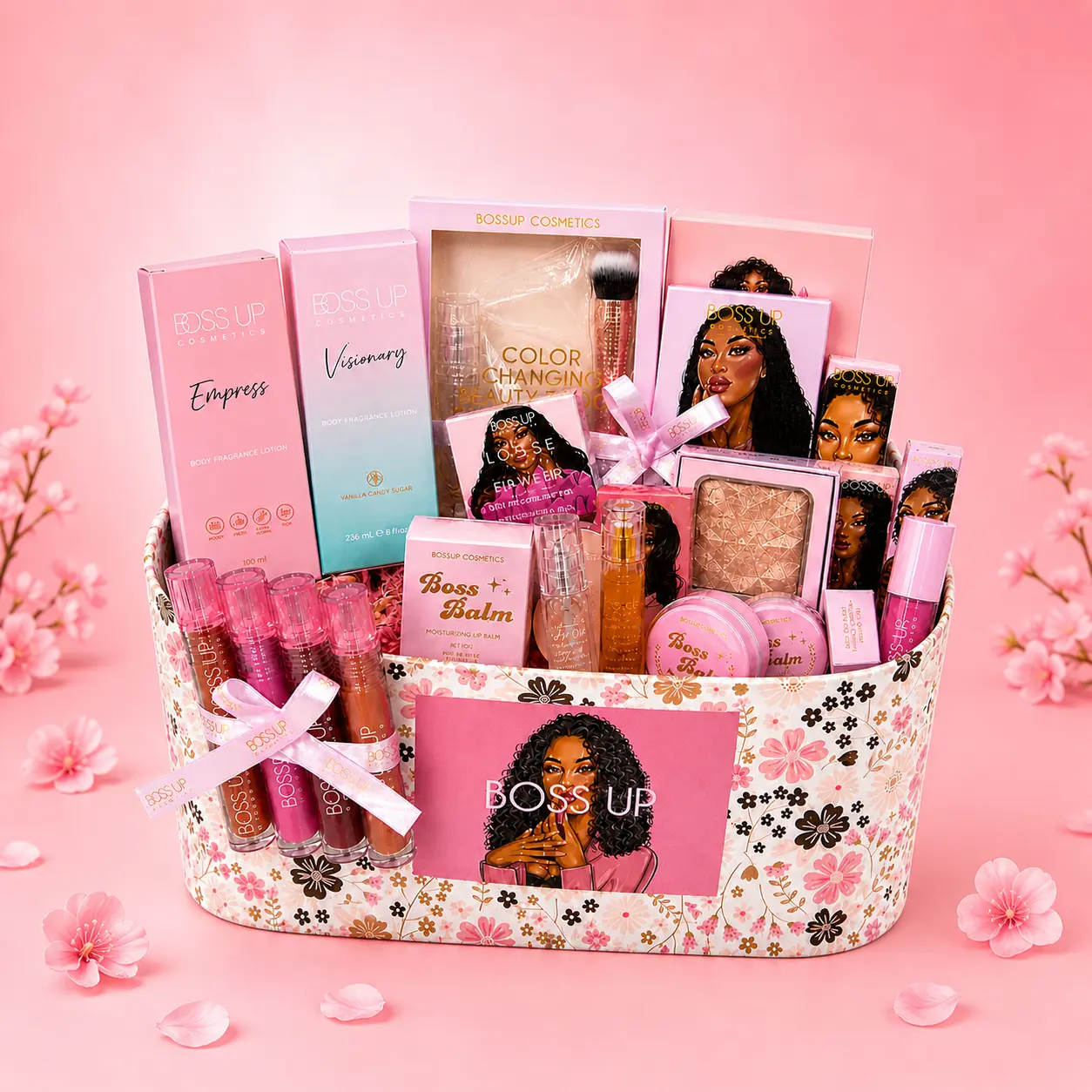 BossUp Cosmetics 6-10 -Piece Glossy Makeup Full Kit, Lip Balm & Face, Body Beauty Pack