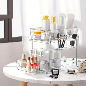 2-Tier Bathroom Organizer with Removable Dividers - Kitchen Under Sink Organizer Space-saving and practical storage solution