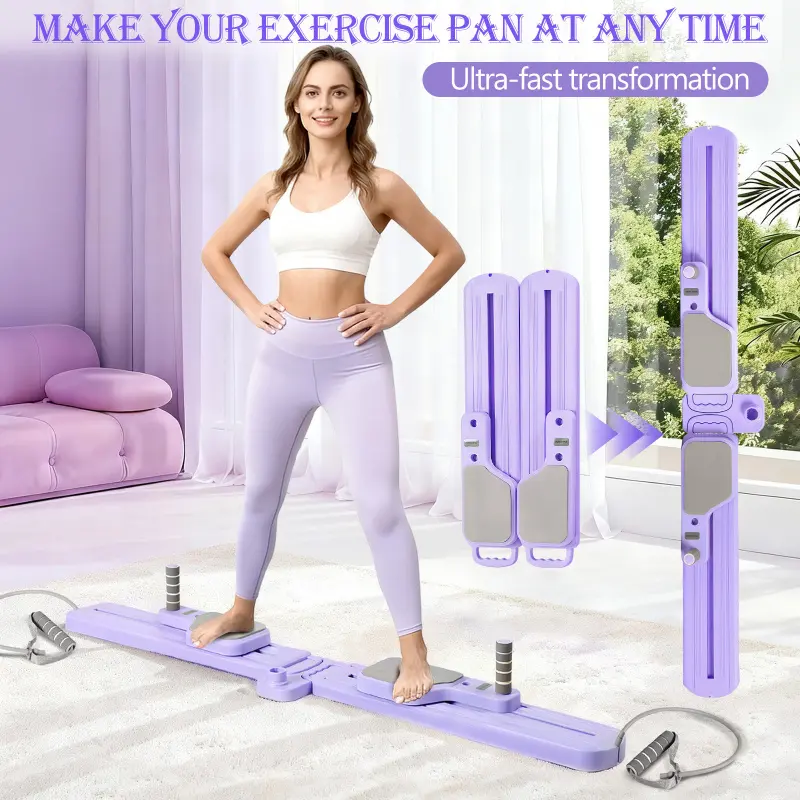 Ski balance board, Pilates board, multifunctional fitness equipment equipped with various fitness accessories, foldable design suitable for small spaces, dormitories, and apartments.Suitable for home workouts, yoga, and gym use