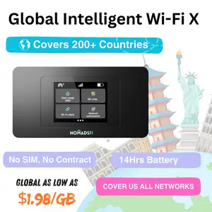 New 2026 PocketFi X LTE Portable WiFi Hotspot with Touch Screen, 10GB Data, No SIM Required, Supports 200+ Countries, Mobile Hotspot Device