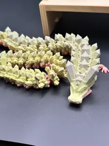 Crystal  Dragon  Long   Articulated 3D Printed Figure - Original Design, Durable and Playful for Collectors & Collectible Collectives