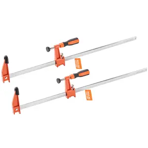 【Spotlight Day】VEVOR Bar Clamps for Woodworking, 2-Pack 24 inch Opening, Lockable F-Clamp with 600 lbs Load Limit, 2-1/2 inch Depth, Cast Iron and Carbon Steel, Easy to Use, Wood Clamps for Woodworking Metal Working