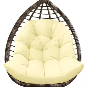 DANGHOOGY Egg Chair Cushion, Hammock Swing Chair Cushion, Waterproof Soft Comfortable Hanging Basket Seat Pads & Back Cushion, Thickened Hanging Egg Chair Cushion 35 x 47 inches (Beige)