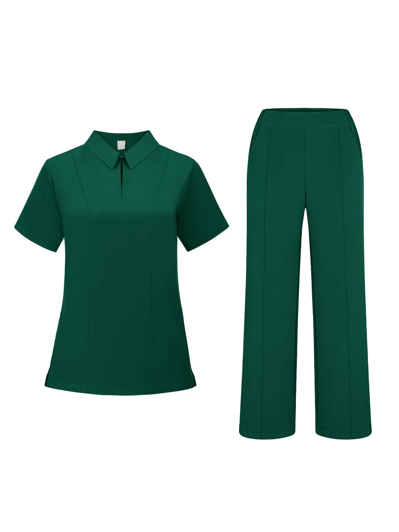 Comfortable and Casual Confinement Center Nanny Overalls Stand-up Collar Short-sleeved Hand Washing Clothes Beauty Salon Overalls Suit Female Elastic Pet Clinic Doctor Work Uniform