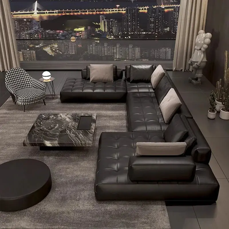 Minimalist Lawrence Modern Leather Sofa