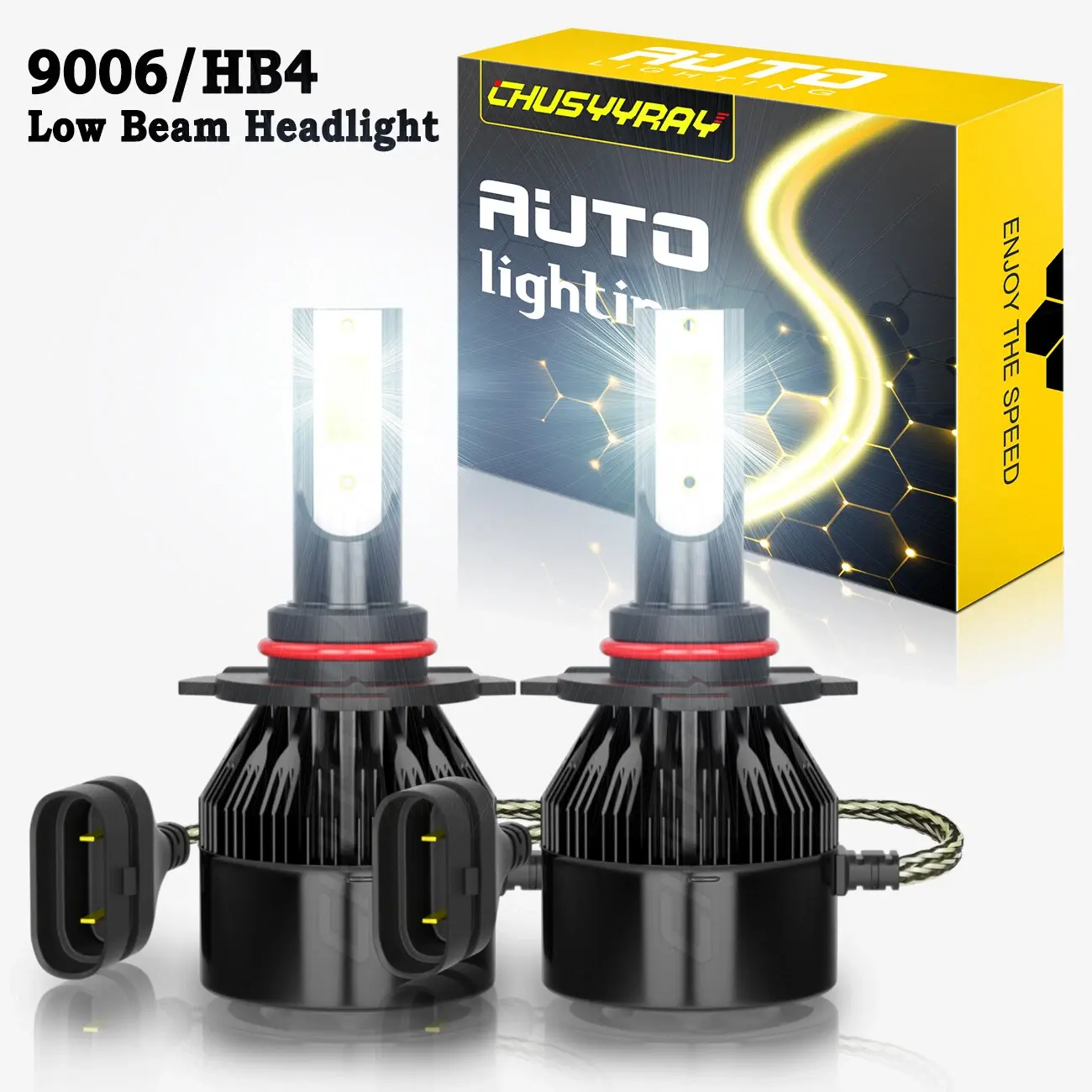 For Toyota RAV4 2006-2012 LED Headlight 9006 HB4 6000K White Low Beam Bulbs 2x Better Heat Dissipation Enhanced Safety High Speed Mute Fan High Air Flow For Faster Cooling Rate Automotive