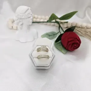 valdiviajewery #2169 14k Gold Plated Wedding Duo Ring High Quality