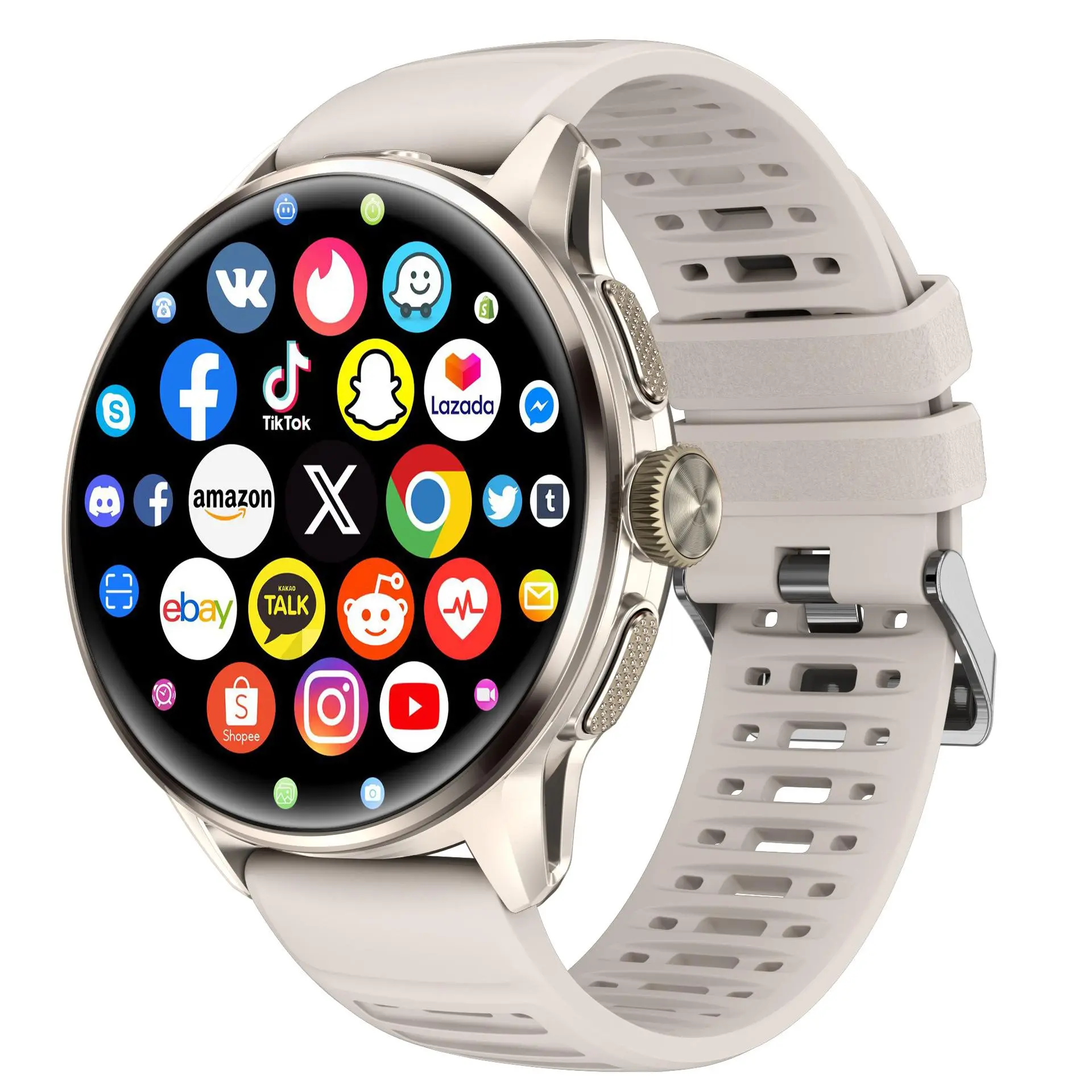 Titanium Alloy H100 SIM-Enabled Smartwatch - Cross-Border Bestseller, Full Network Compatibility, Rotating Camera, Air Conditioner Remote Control, Life Waterproof Sports Wearable Device, Camera-Equipped Smart Watch