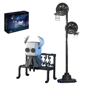 370PCS Hollow Knight Building Block Set Ghost Series Toy Street Lighting Model Puzzle Building Blocks Educational Toys Holiday Gifts Creative Assembly Building Decorations Educational Desktop Accessories & DIY Toy Gifts