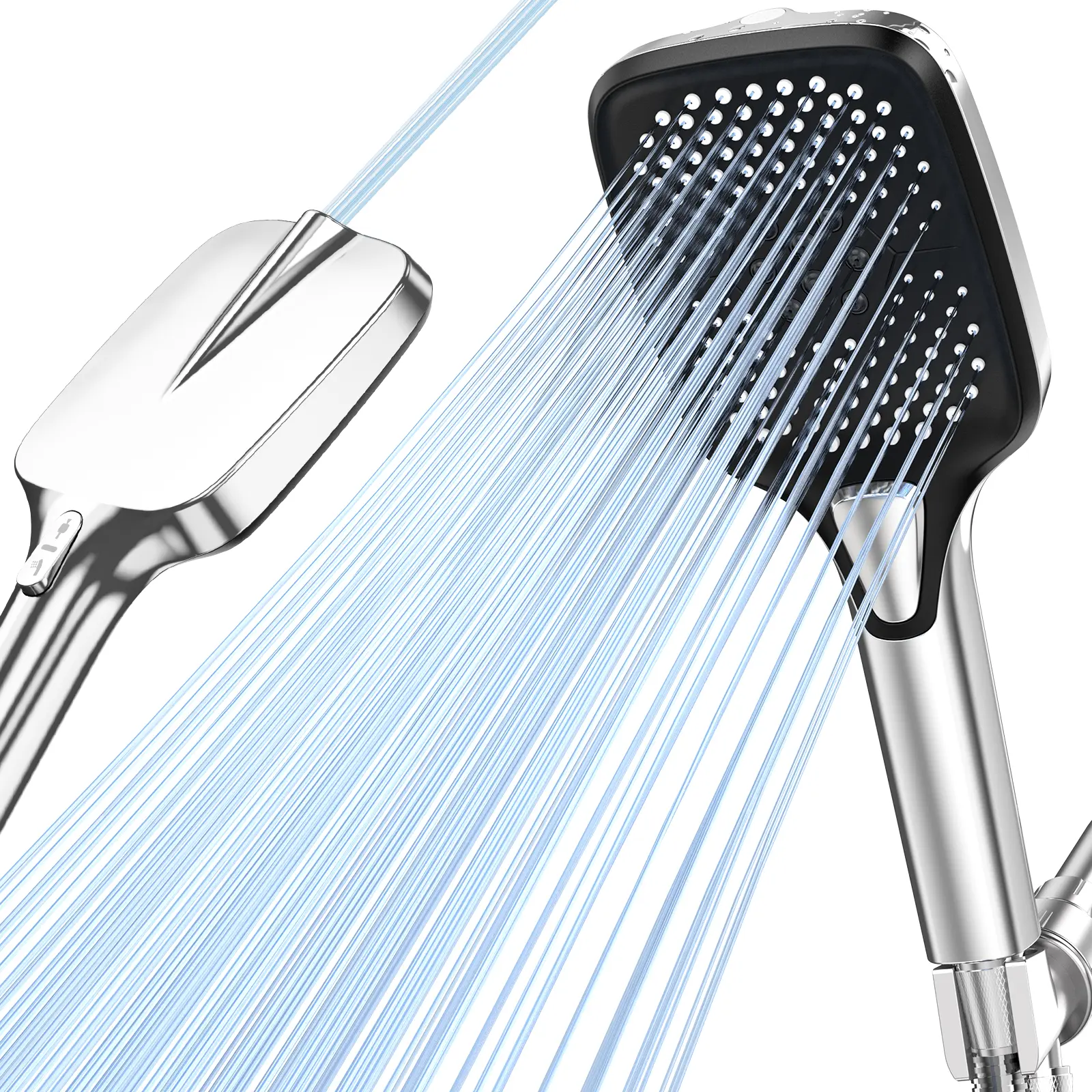 ROLAKUL- High Pressure Handheld Shower Head｜3 Massage & Jet Spray Modes, One-Touch Water Shut Off, Adjustable Pressure Micro Nozzles, Quick Install Summer Bathroom Accessory Perfect Holiday Present #SummerVibes