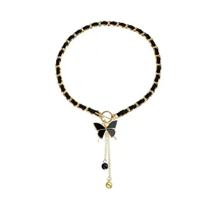 Women's Elegant Butterfly Design Pendant Necklace, Fashion Jewelry for Party, Daily Clothing Decor, Trendy All-match & Exquisite Chain Jewelry for Birthday Gift