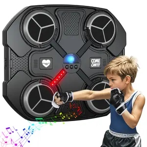 Interactive Boxing Machine with Gloves, Fun Home Gym Equipment for Adults & Kids, Fitness Training Tool for Family Workouts, Music Boxing Machine, Boxing Speed Trainer, Smart Boxing Machine