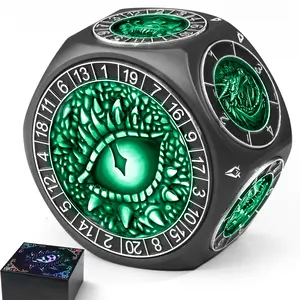 ZHOORQI 8-in-1 DND Dice Set – Metal Spinner Dice with Dual D20, 3D Monster Engravings & Smooth Spinning – Perfect for TTRPG, D and D Dungeons and Dragons Gifts