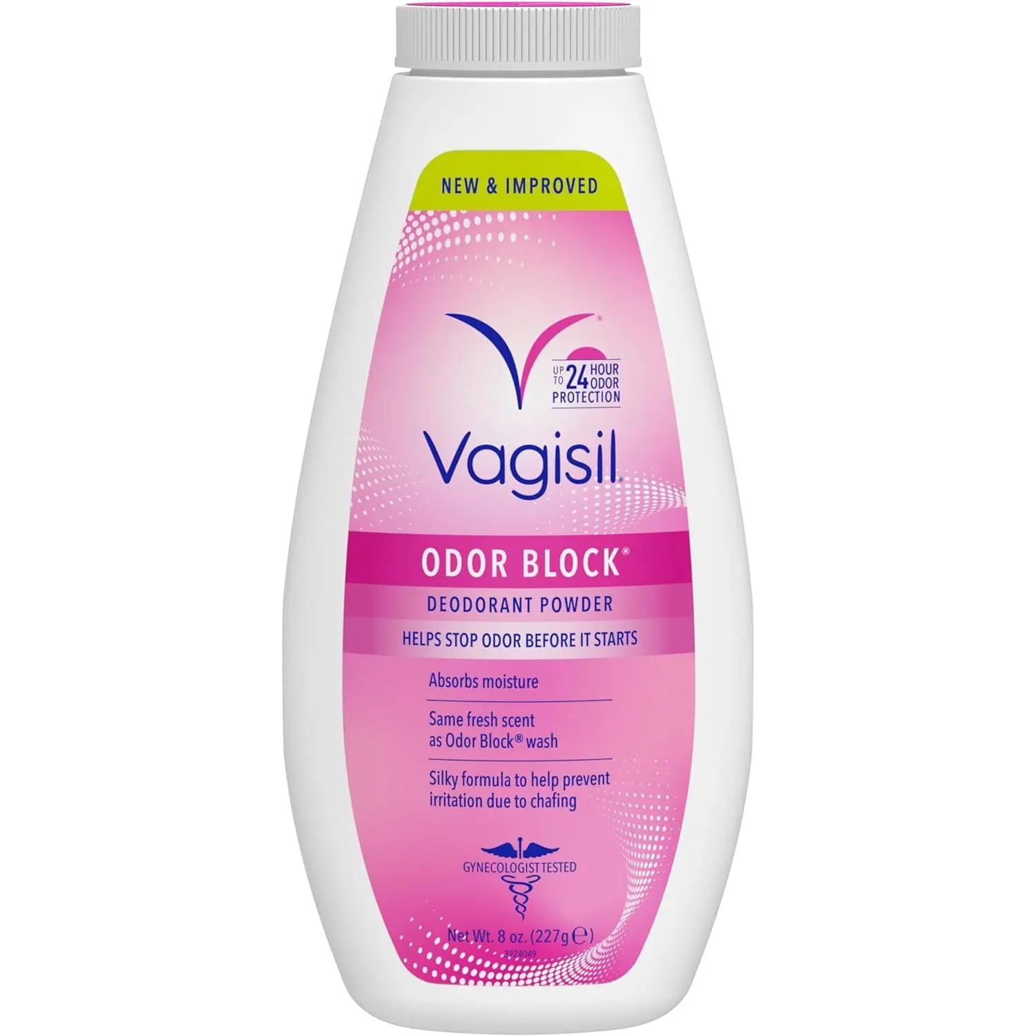 Vagisil Odor Block Women's Body Care Deodorant Powder - Daily, Gentle, Hypoallergenic, Cornstarch-Based, Talc-Free, Helps Prevent Chafing, 8 oz (Pack of 1)