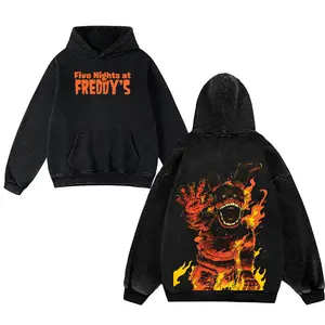 Five Nights at Freddy's Washed T-Shirt, Video Games, Horror Vintage Shirt, Game Fan, Streetwear Tops Black Fabric Menswear cape let bee polo bundle eugene emo clothes unknown new york outfit affliction hoodie deku  outfits good graphic tees quarter zip