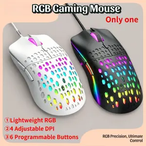 G701 Gaming Mouse Wired, Wired Connectivity, Lightweight Honeycomb Structure RGB Gaming Mouse Variable Dpi, 4 Adjustable Dpi Up to 3600, 6 Programmable Buttons, Ergonomic Computer Mouse