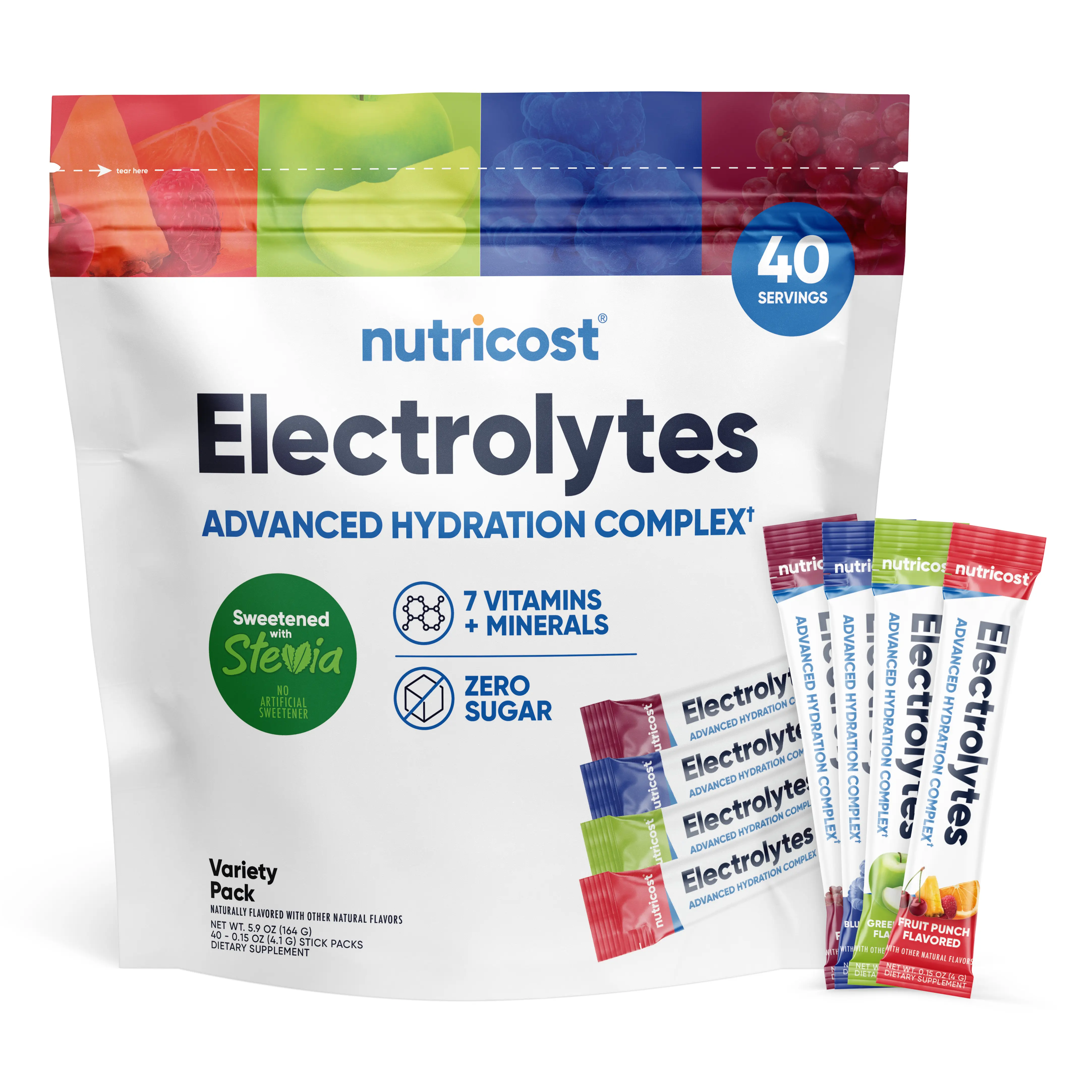 Nutricost Electrolytes Hydration Stick Packs (40 Pack) Nutricost Electrolytes Hydration Stick Packs (40 Pack)