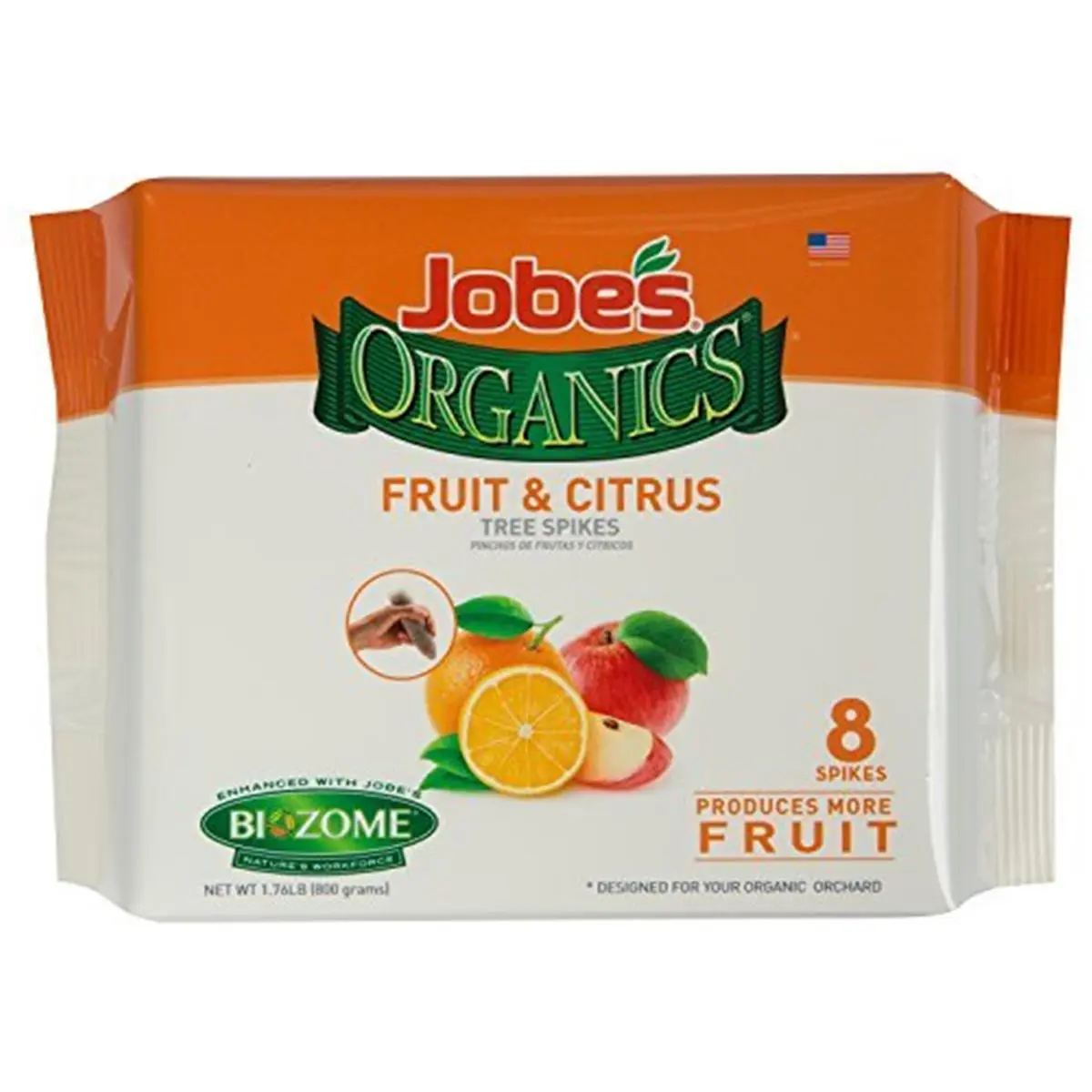 Easy Gardener Products 7493596 Organic Fruit & Citrus Fertilizer Spikes - Fruit Tree Microbe Boost Soil Enricher Plant Food