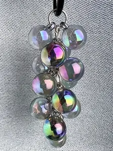 A New 16MM High-Transparency Uv-Coated Colorful Grape Bead Short Mobile Phone Chain, Suitable for Bags And Keychains, Available in Various Colors
