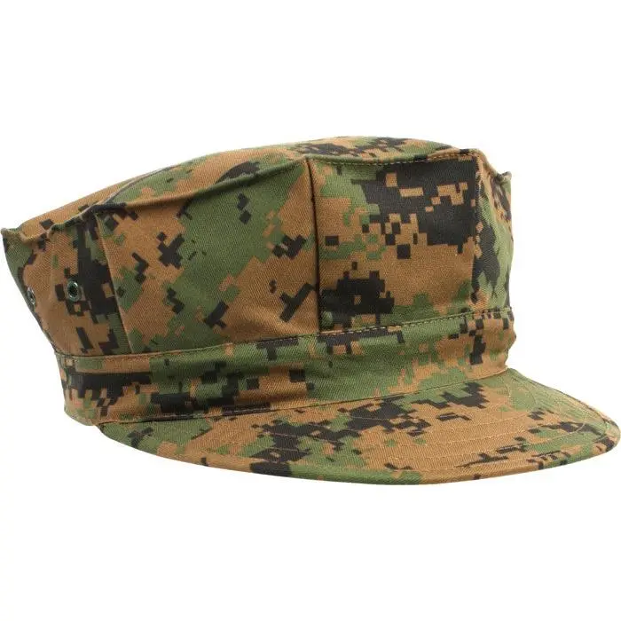 8 Points Military Cap in Woodland Camo | Government Spec Cotton Blend Digital Printed Hat with a Unisex Fit for Rugged Use, Eight Points
