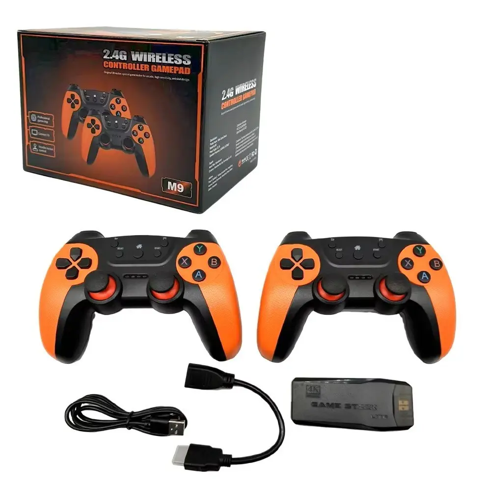4K HD picture quality, retro game controller games, built-in emulator game console, dual wireless 2.4G controllers, PSP arcade HDMI output TV, plug and play video game console, retro game console, controller (64G/128G) console build