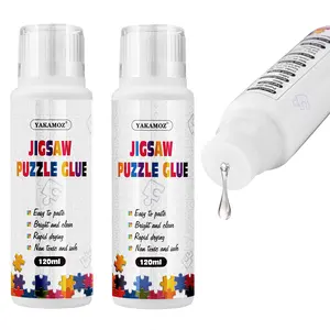 Updated Jigsaw Puzzle Glue with New Sponge Head for Adults and Children Clear Water-Soluble Special Craft Puzzle Glue, Non-Toxic and Quick Dry for 1000/1500/3000 Pieces of Puzzle,240ML