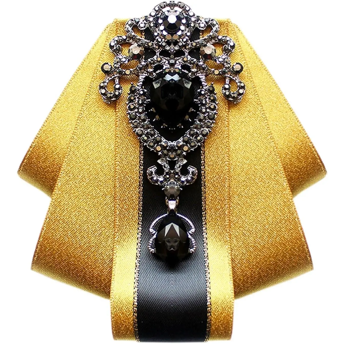 Bow Ties for Men Wedding Suit Banquet Dress Fashion Silk Solid Pre-Tied  Brooch Pins Bow tie