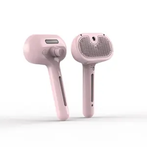 New Pet Spray Cat Comb Knotting Comb Pet Grooming and Dehairing Comb One-touch De-fluffing Blue Light Sterilizing Comb