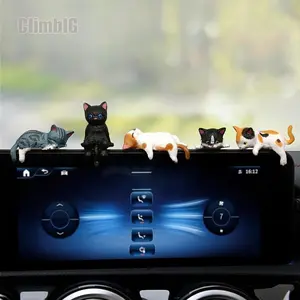 5Pcs Cute Mini Cat Car and Table Decoration, Suitable Table, Computer Screen and Car Center Console, Cute Decoration