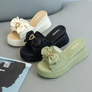 Small Ladies Bow Fairy Style Ultra-Light Polyurethane Platform Wedge Sandals