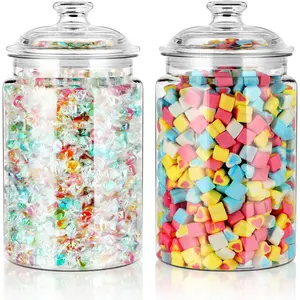 Apothecary Jars with Airtight Lid, 120 oz Candy Jars for Candy Buffet, Jars, Set of 2