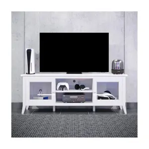 Lavish Home TV Stand 55" Storage Cabinet w/ Cubbies & Shelves