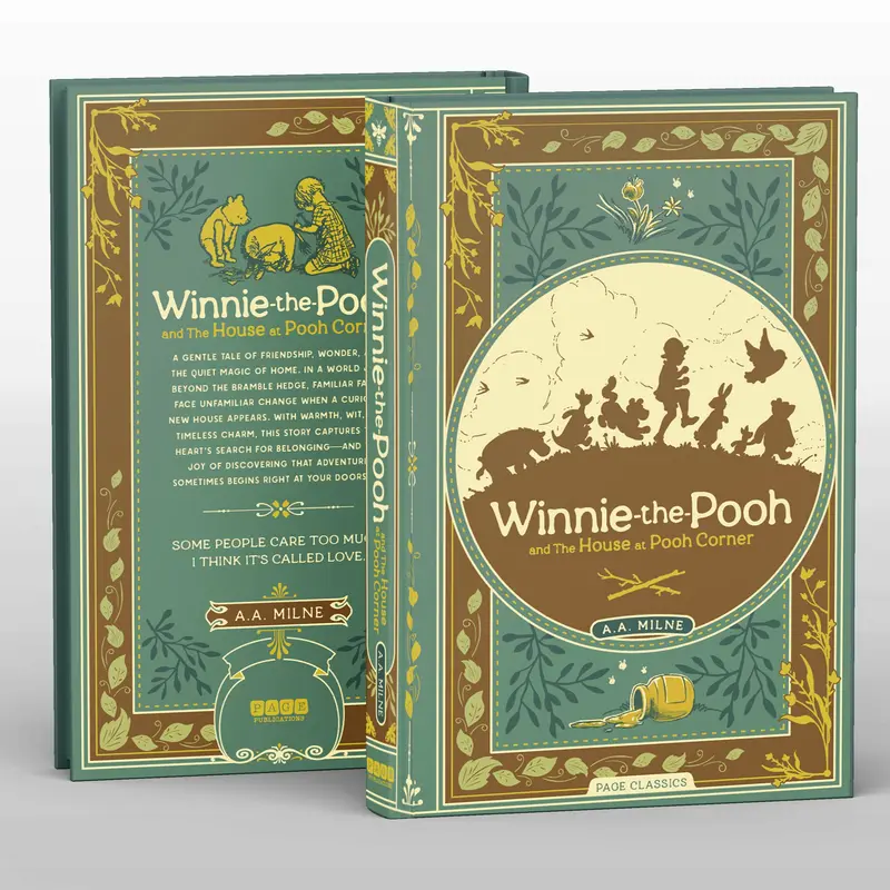 A.A. Milne's Debossed 3-Color Foil-Detail Collector's Edition Novel - 358-Page 6.18"x9.53" Deluxe Hardcover Foil-Detail Art Book, Christopher Robin & Piglet Adventure Gift for Literature Enthusiasts, Bookshelf Display Item