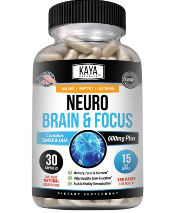 Neuro Brain Memory & Focus Supplement - Nootropic Energy Capsules for Cognitive Function, Concentration, Learning & Mental Clarity - Brain Booster