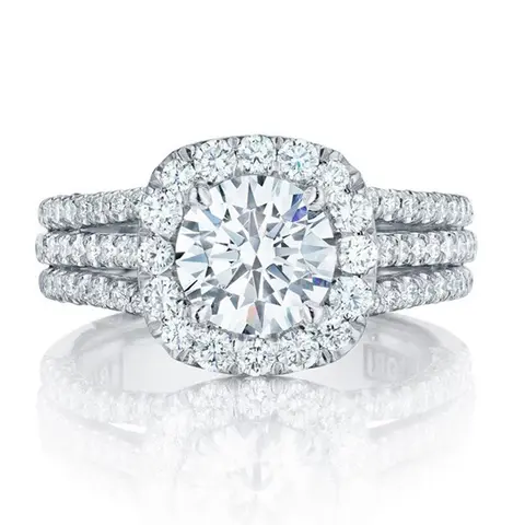 JJ CHIC Full Pavé Ring for Women, 3-Row Design, Bold Sparkle, Female Size, Metal Finish, Premium Material Statement Costume Jewelry for Everyday Wear engagement rings promise ring Jewelry Rings Wedding Classic Rings Ice Ring
