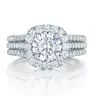 JJ CHIC Full Pavé Ring for Women, 3-Row Design, Bold Sparkle, Female Size, Metal Finish, Premium Material Statement Costume Jewelry for Everyday Wear engagement rings promise ring Jewelry Rings Wedding Classic Rings Ice Ring