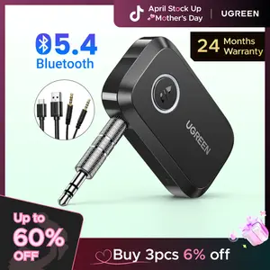 UGREEN 5.4 Aux Bluetooth Adapter for Car, Wireless FM Transmitter, 3.5mm aux Audio Receiver for Home Stereo/Wired Speaker, 15H Battery Life Car Accessories, Bluetoothtransmitter, Automotive,tiktokshopstockup,mothersdaygift