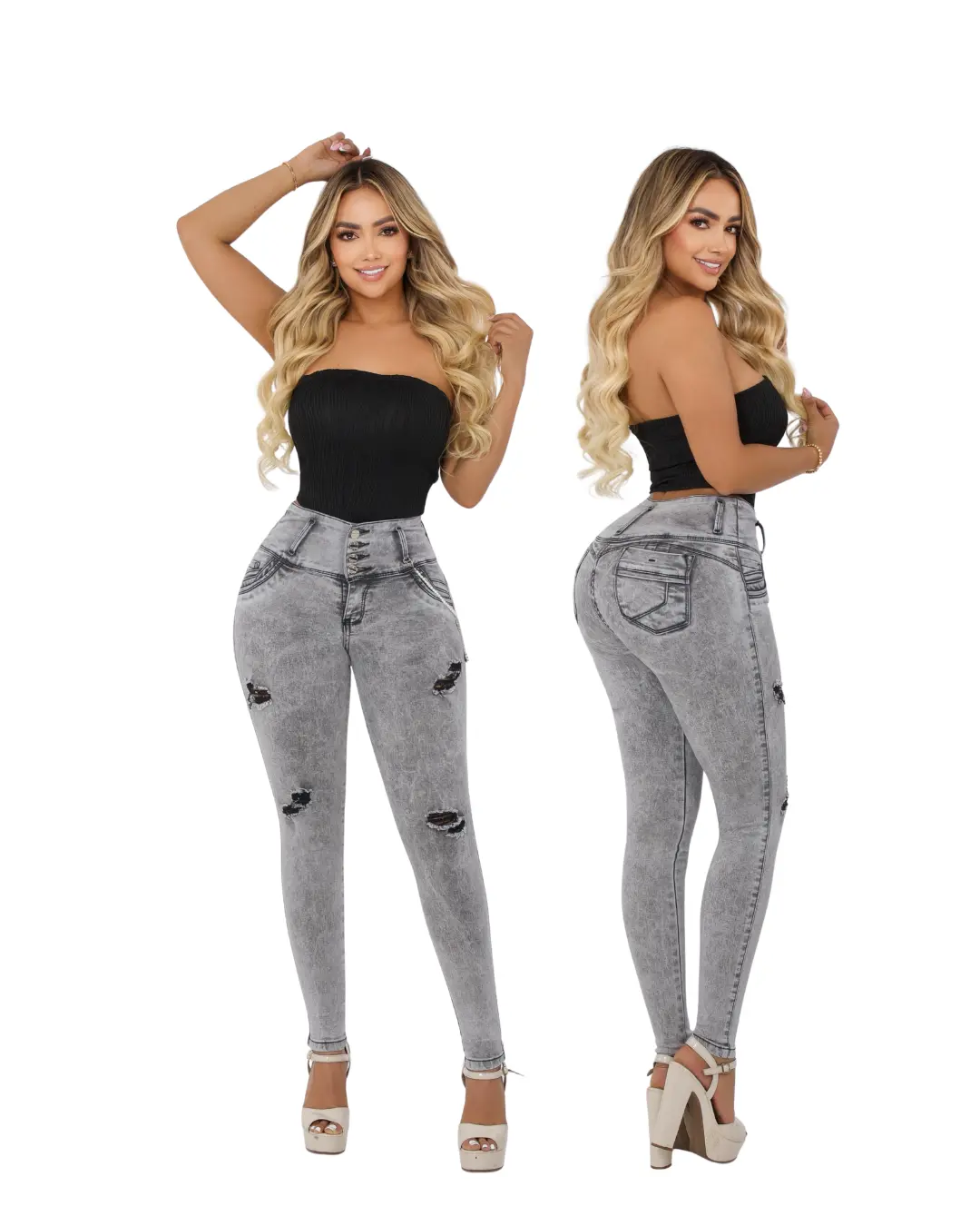 Jeans Levantacola Colombiano Women's High-Waist Skinny Fit Denim