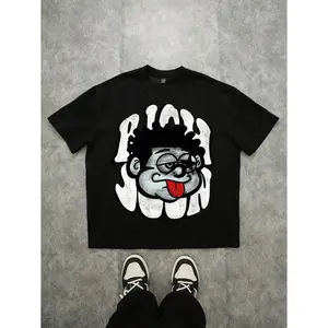 [100% Cotton] Summer Tee Tee Manfinity Zone917 Distressed Graphic Print Oversized Drop Shoulder Tee For Men In Black