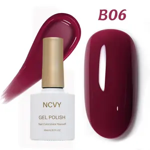 NCVY Red Brown Gel Nail Polish, 10ml/0.35oz Nail Polish, long-lasting formula with LED curing, salon quality glossy finish nails, perfect for DIY at home, ideal gift for Valentine's Day and spring/summer, safe formula free of HEMA.