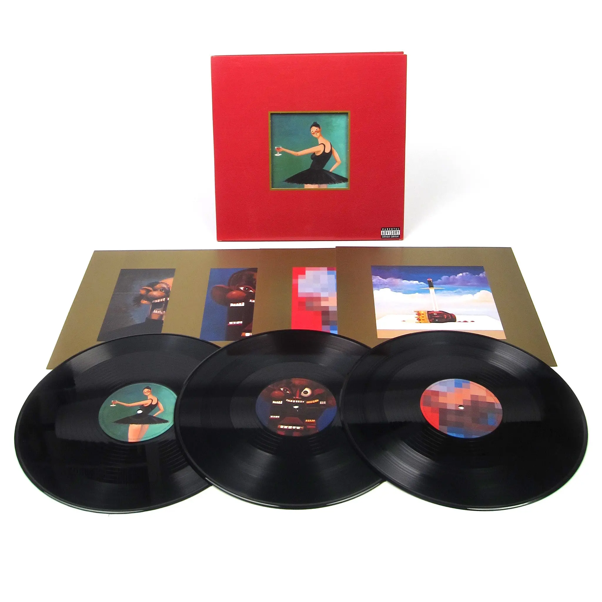 Kanye West: My Beautiful Dark Twisted Fantasy 180g Triple Vinyl 3LP Hip-Hop Album, Limited Edition with Die-Cut Cover